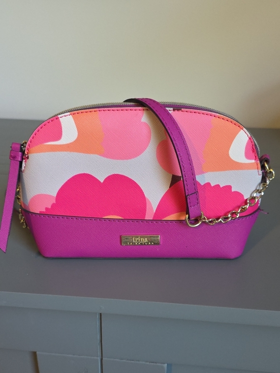 Trina Turk Handbags - TRINA TURK Pink and Orange Floral Dome Crossbody